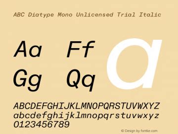 For commercial use, please contact the copyright owner or FontGoods (Licensed website of genuine commercial font) provides font commercial license purchasing service. . Abc diatype font vk